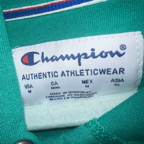 CHAMPION Women’s Oversized Powerblend Hoodie Green SIZE MEDIUM - Picture 4 of 4